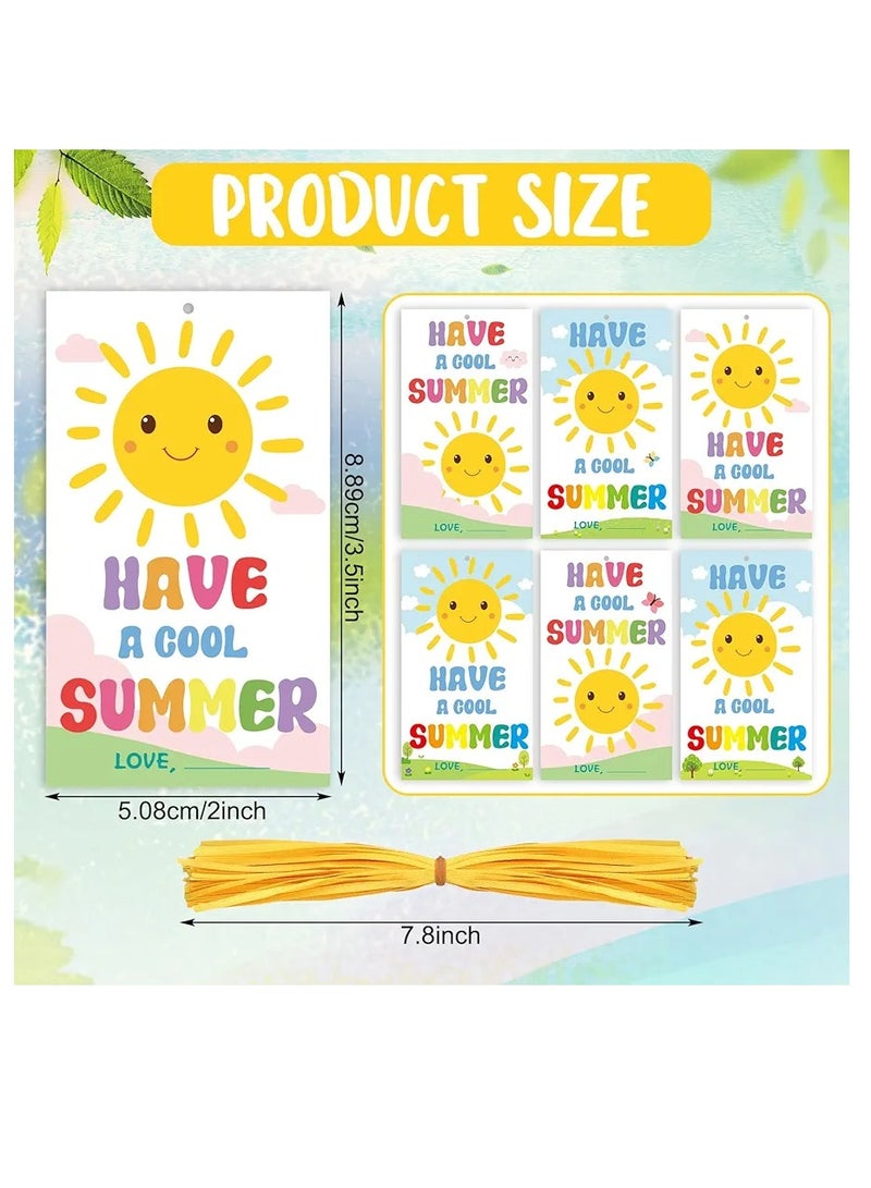 120 Pcs End of School Year Gift Tags Have a Cool Summer Paper Gift Tags with String Sunshine Teacher Appreciation Present Tags for Gift Wrapping Summer Party and Celebrations Decorations - Image 3