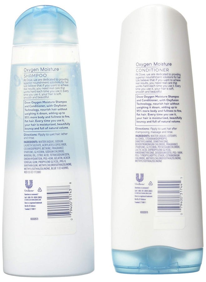 Dove - Advanced Hair Series Oxygen Moisture, Shampoo And Conditioner Set, 12 Ounce Each - Image 1