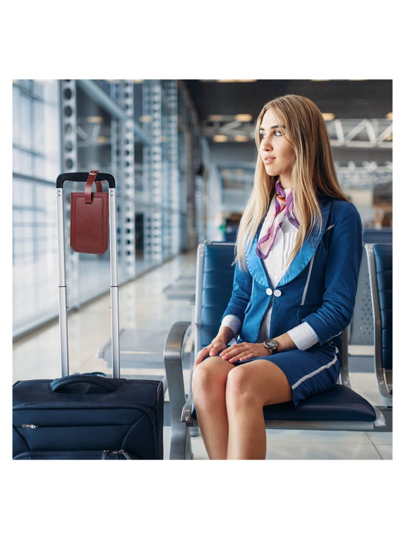 4 قطع من علامات الأمتعة المصنوعة من الجلد الصناعي للسفر - علامات حقائب سوداء وبنية لمنع فقدان الأمتعة أثناء رحلاتك. مثالية للتعرف السهل! - Image 3