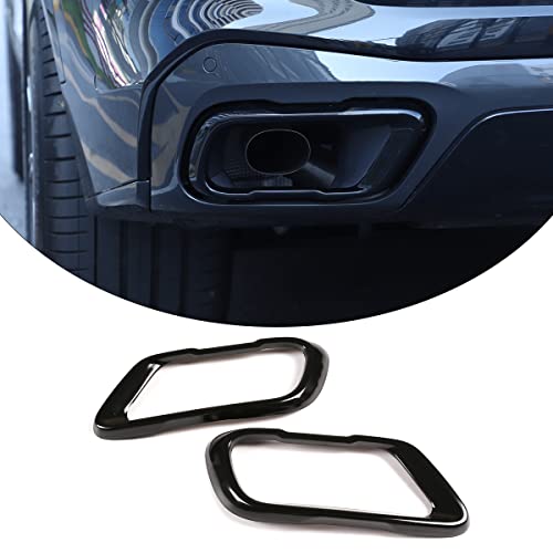 HAPPYHORSE Car Exhaust Muffler Tail Pipe Trim Cover Compatible with BMW X5 G05 X6 G06 X7 G07 2019-2025, Rear Exhaust Tip Outlet Muffler Tube Cover Decoration Tail Throat Decoration (Style B-Black) - Image 1