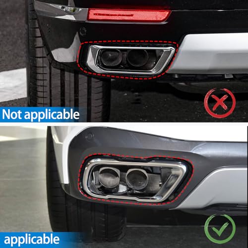 HAPPYHORSE Car Exhaust Muffler Tail Pipe Trim Cover Compatible with BMW X5 G05 X6 G06 X7 G07 2019-2025, Rear Exhaust Tip Outlet Muffler Tube Cover Decoration Tail Throat Decoration (Style B-Black) - Image 3