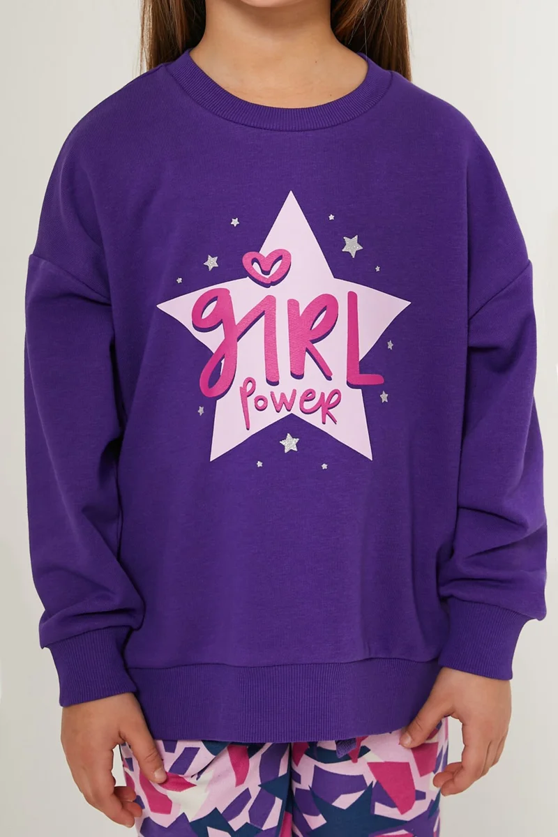 RolyPoly Girl Power Purple Girls' Tracksuit Set