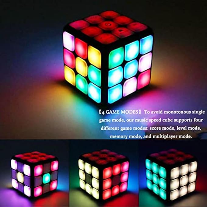 FLASHING CUBE, 7-IN-1 BRAIN GAME CUBE WITH LIGHTS & FUN SOUND EFFECTS, STRESS RELIEF FIDGET TOY, ELECTRONIC MEMORY HANDHELD GAME FLASHING TOY GIFT FOR KIDS AND ADULTS AGES 6-12 YEARS OLD - Image 3
