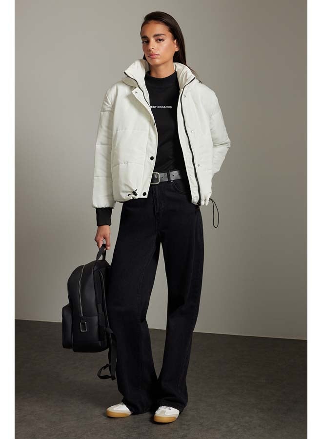 trendyol Stone Oversize Molded Hooded Water Repellent Quilted Puffer Jacket TWOAW21MO0144  - Image 1