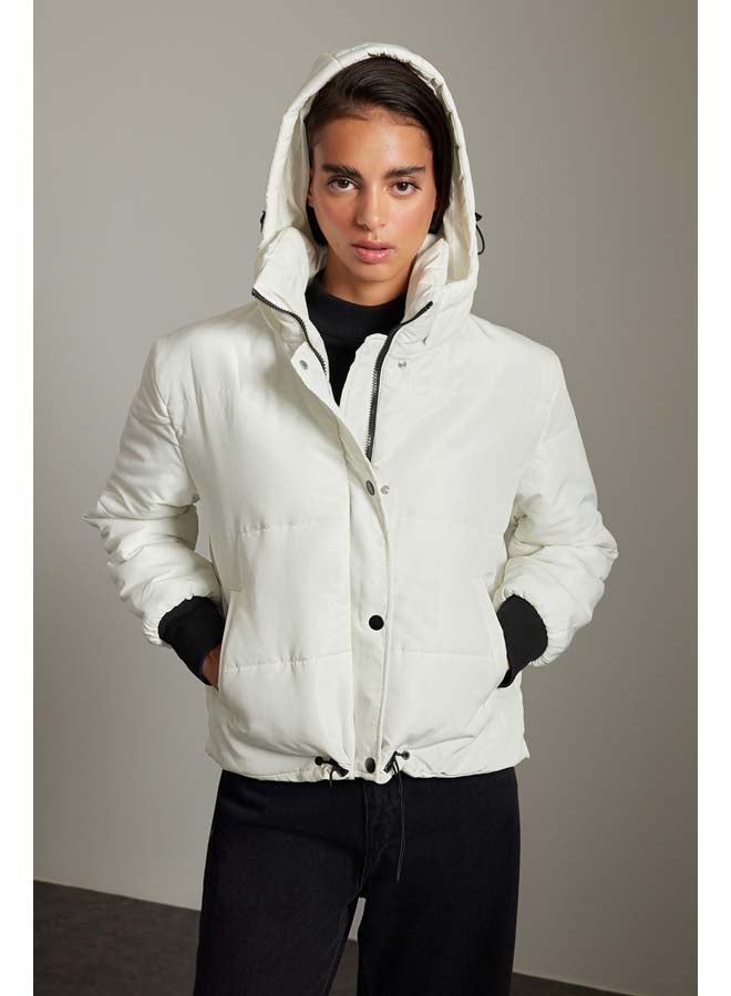trendyol Stone Oversize Molded Hooded Water Repellent Quilted Puffer Jacket TWOAW21MO0144  - Image 2