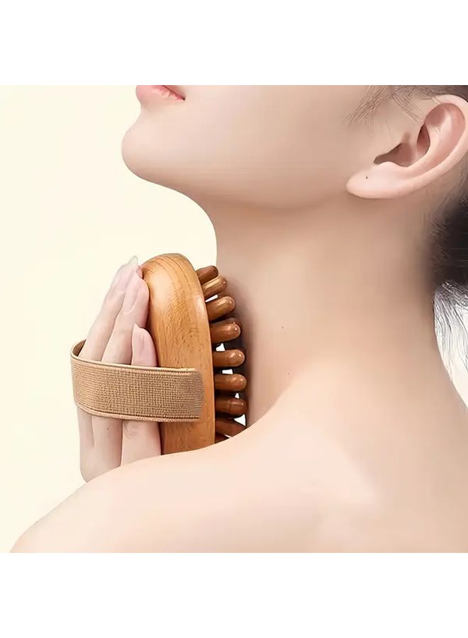 مدلك طبيعي للجسم من الخشب بمقبض، أداة لتخفيف الضغط العميق على عضلات الأنسجة. - Image 5