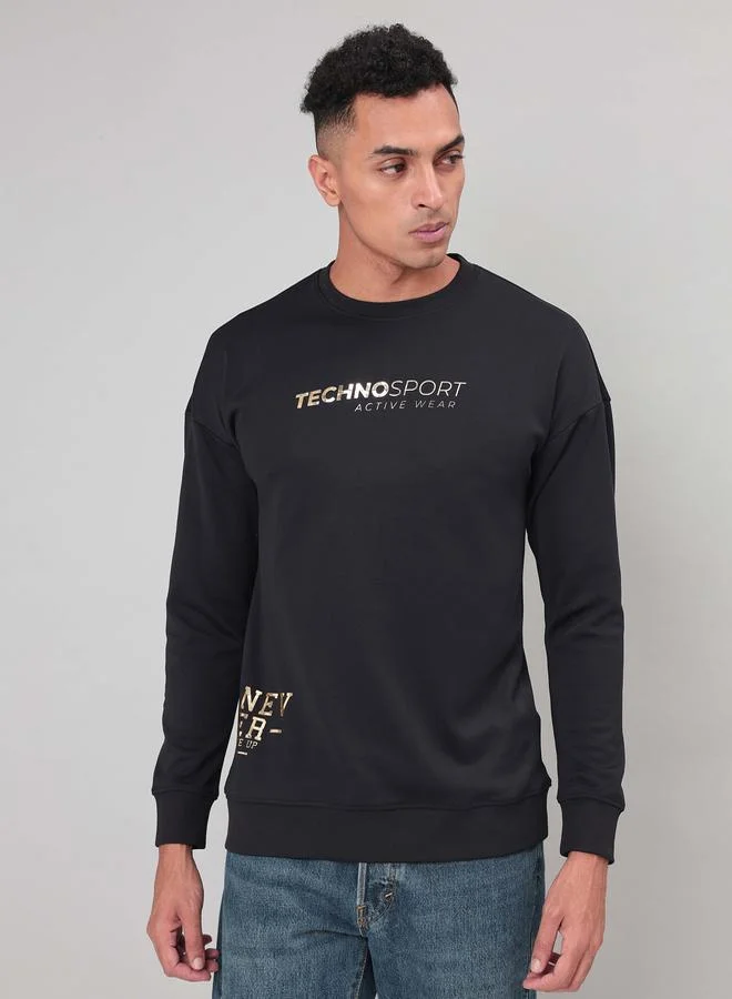 Technosport 4-Way Stretch Printed Sweatshirt by Styli