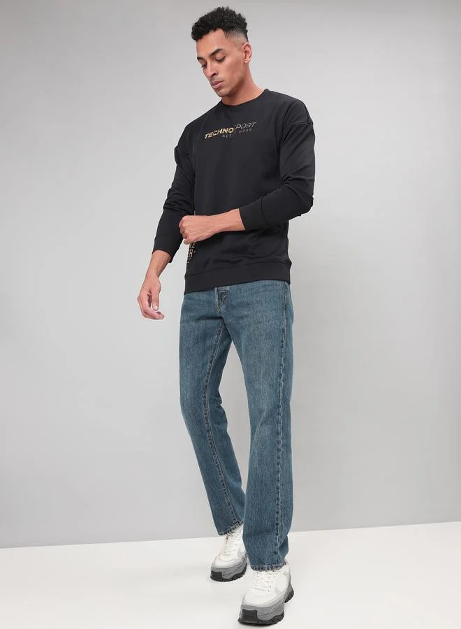 Technosport 4-Way Stretch Printed Sweatshirt by Styli