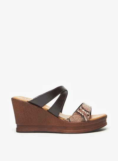 سيليست Women Strappy Slip On Sandals with Wedge Heels
