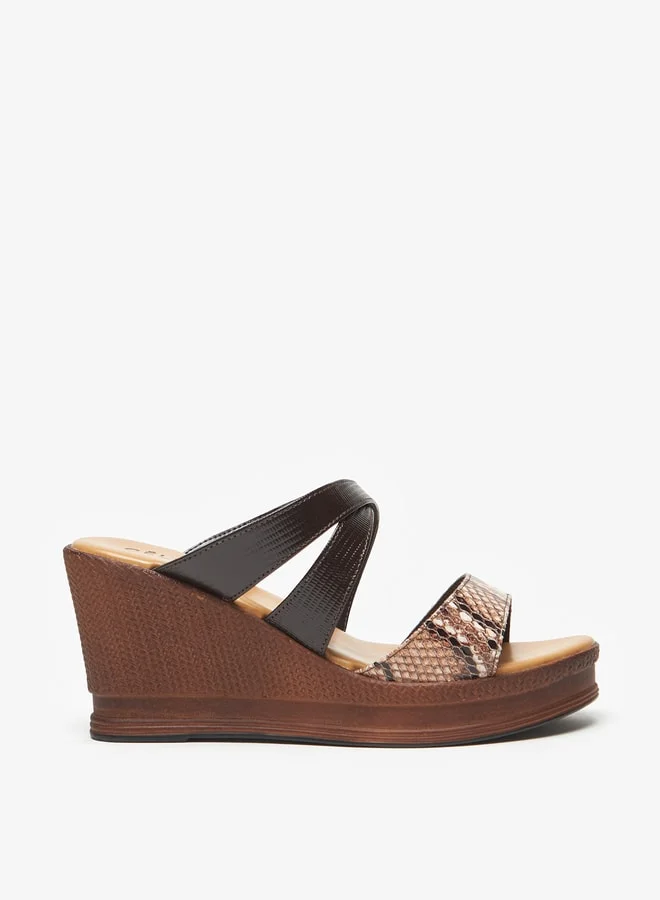 سيليست Women Strappy Slip On Sandals with Wedge Heels