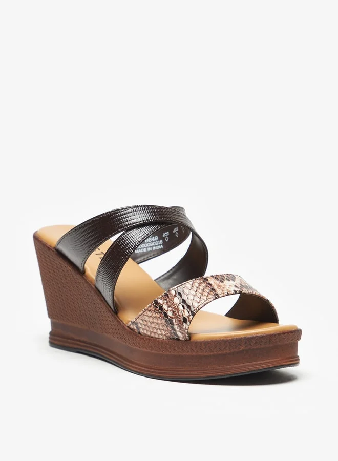 سيليست Women Strappy Slip On Sandals with Wedge Heels