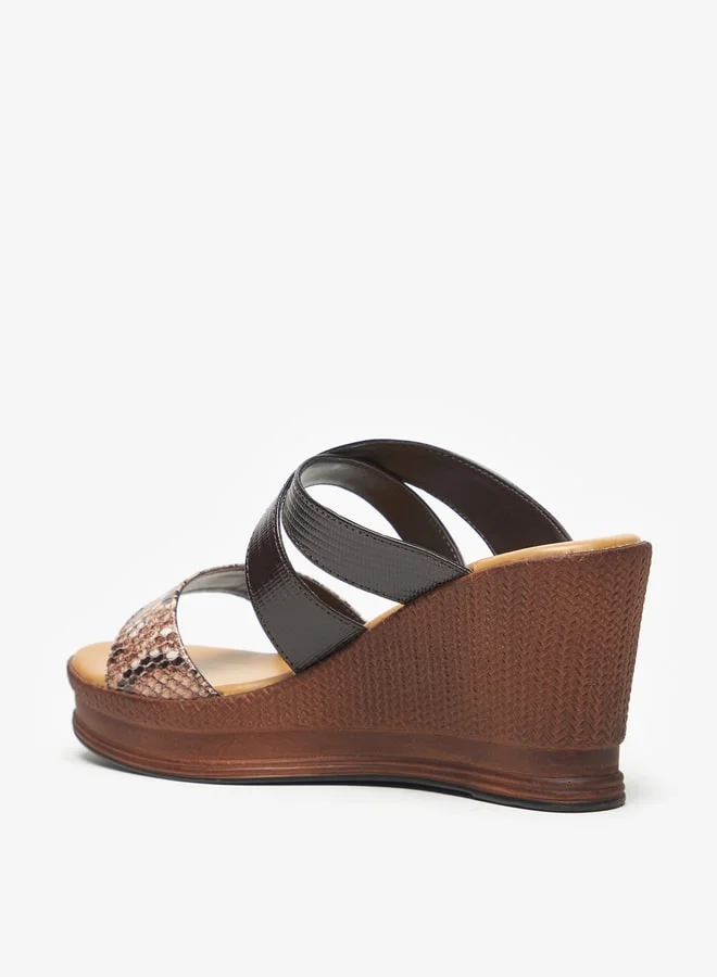 سيليست Women Strappy Slip On Sandals with Wedge Heels
