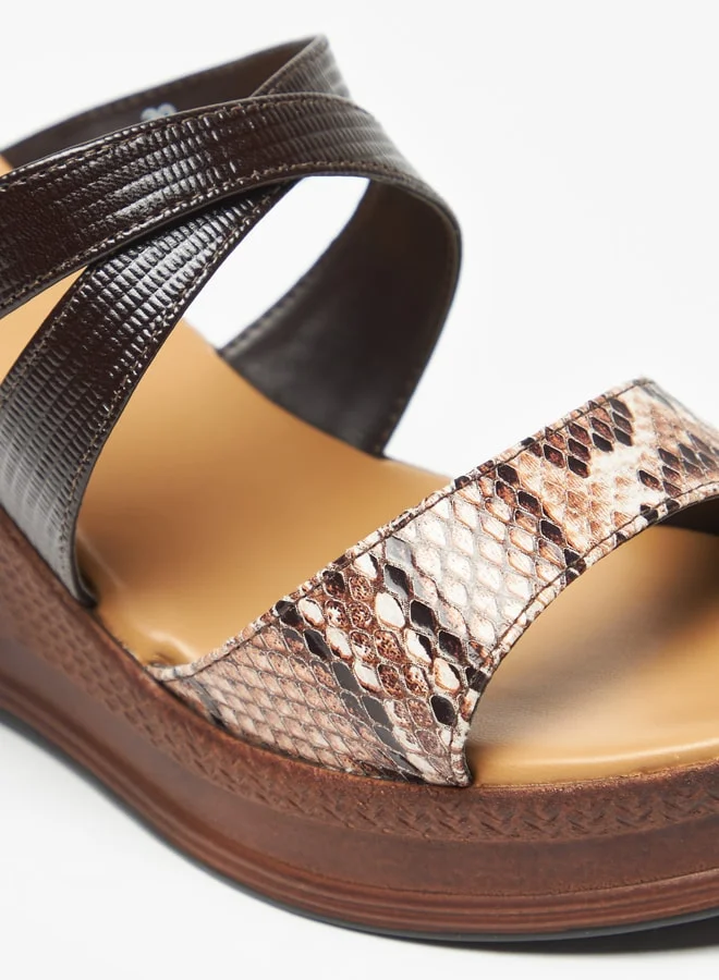 سيليست Women Strappy Slip On Sandals with Wedge Heels