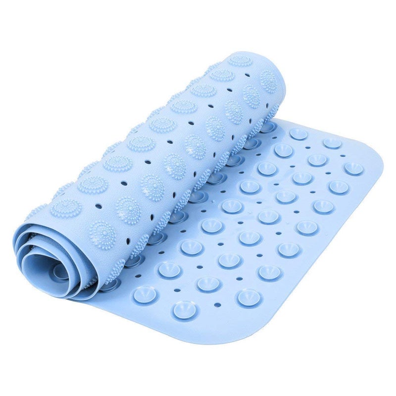 Mitravadan Chhotu NonSkid PVC Stone Powerful AntiBacterial Suction Cup Bathtub Rectangle Shower Mat Sky Size 70x 40 cm - Image 1