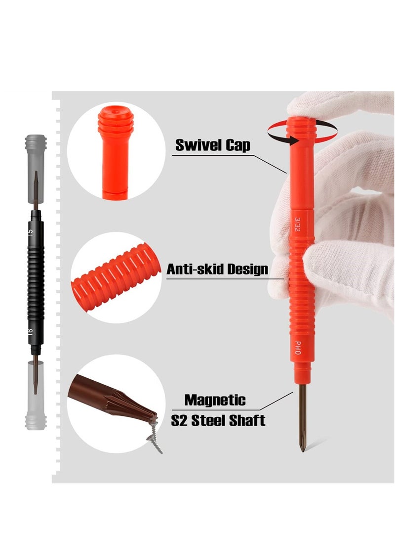 6-Piece Precision Screwdriver Set, 12 Sizes Magnetic Small Screwdrivers Included, Double-end S2 Mini Phillips/Slotted/Torx/ Pentalobe/Triwing, Repair Tool Kit for Laptop, Watch, Electronics - Image 5
