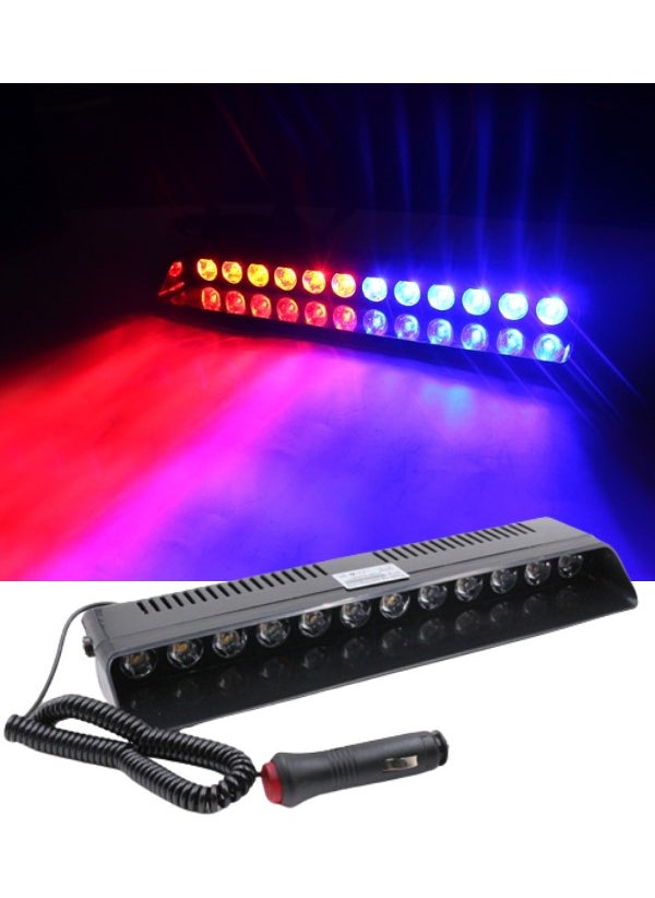 HRPAK 12 LED Red-Blue Police Flashing Light Suction Cup Cigarette Lighter Port Compatible  - Image 1