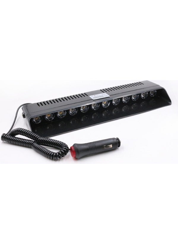 HRPAK 12 LED Red-Blue Police Flashing Light Suction Cup Cigarette Lighter Port Compatible  - Image 2