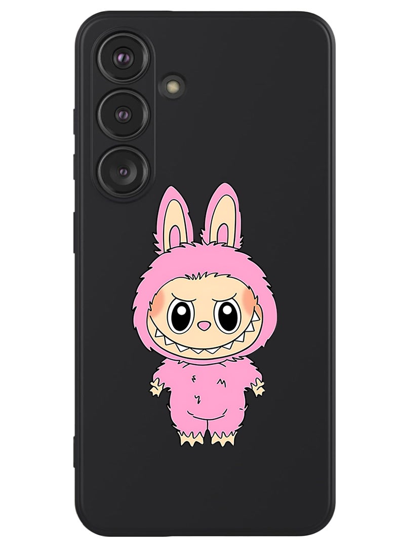 Theodor Protective Slim Fit Case Liquid Silicone Cover with Full Body Protection Anti-Scratch Shockproof Case For Samsung Galaxy S24 Plus (Black) Labubu (7) - Image 1