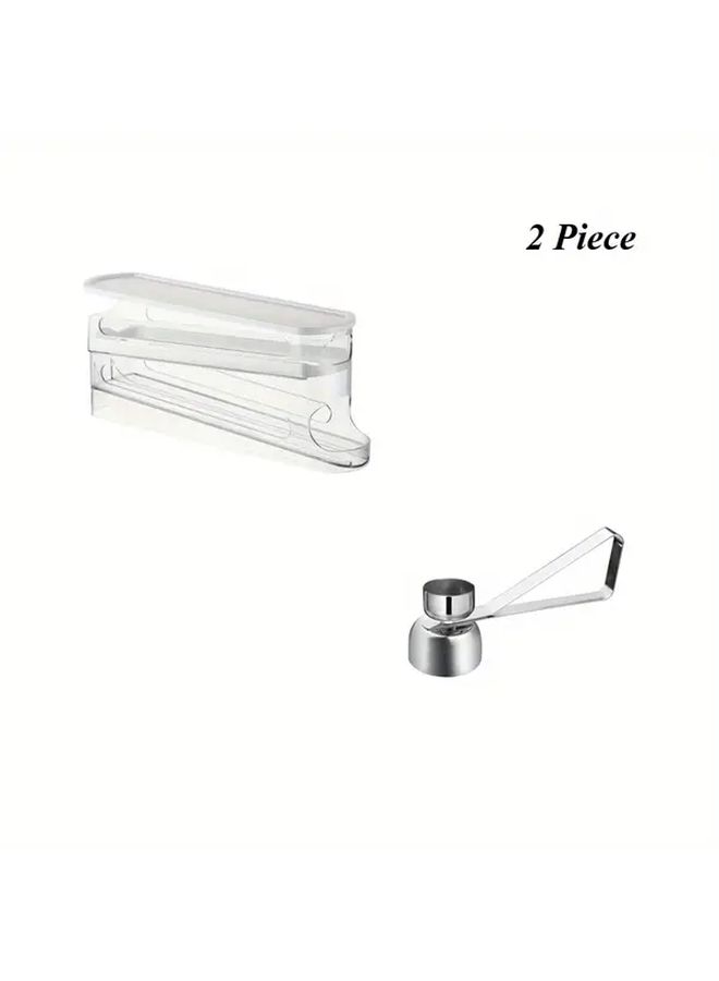 2pcs Plastic Stainless Steel Egg Holder Set With Double Ended Opener Slide Proof - Image 2