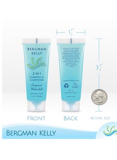 BERGMAN KELLY Round Soap Bars, 2in1 Shampoo & Conditioner 2-Piece Set (Tropical Waterfall, 1 oz each, 100 pc), Delight Your Guests with Revitalizing & Refreshing Sanitary Toiletries & Hotel Amenities - pzsku/ZC6A194DD97EEBF87EA53Z/45/_/1738755200/4555d56f-c1ce-4c28-804c-c31e518b4395