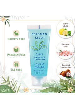 BERGMAN KELLY Round Soap Bars, 2in1 Shampoo & Conditioner 2-Piece Set (Tropical Waterfall, 1 oz each, 100 pc), Delight Your Guests with Revitalizing & Refreshing Sanitary Toiletries & Hotel Amenities - pzsku/ZC6A194DD97EEBF87EA53Z/45/_/1738755200/6f2efd1a-4e42-403d-88b3-e07f1c8adbd2