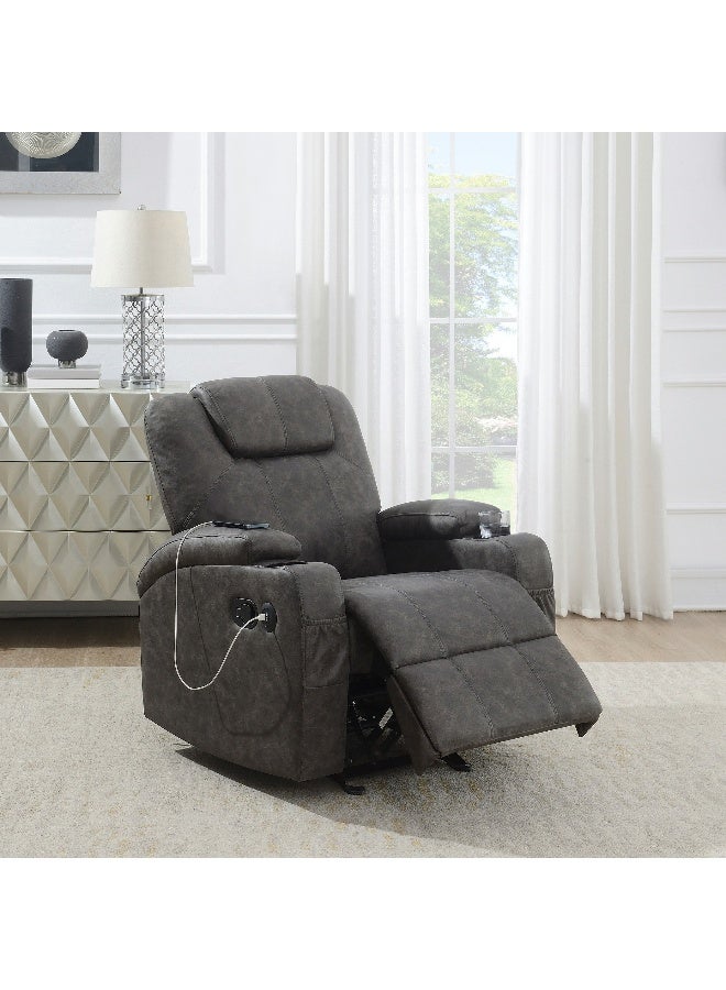 Home Box Malawi NXT Armchair Fabric Rocking Recliner with 2 Cupholders and USB  - Image 1