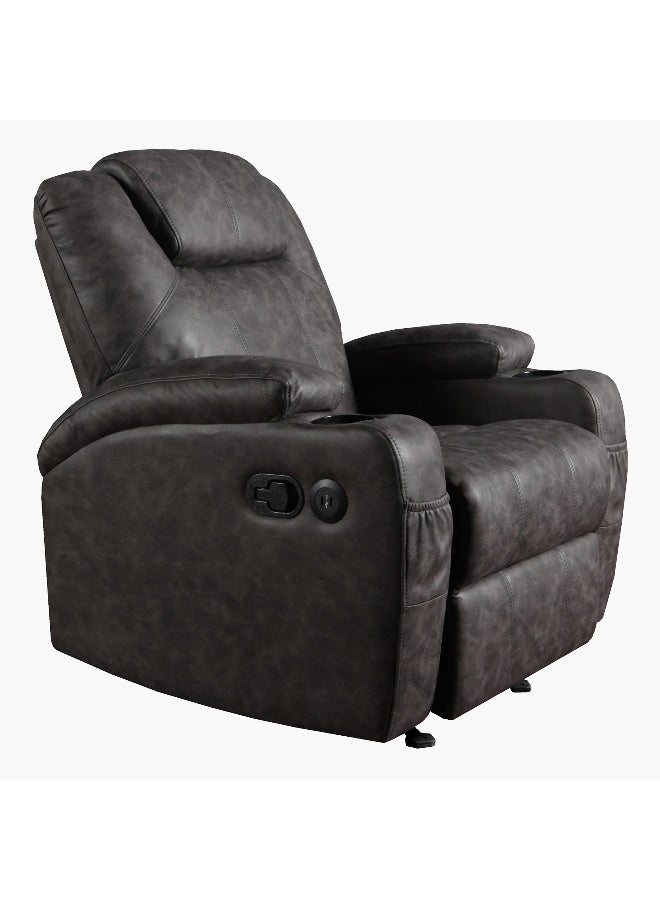 Home Box Malawi NXT Armchair Fabric Rocking Recliner with 2 Cupholders and USB  - Image 3