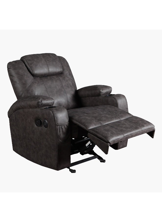 Home Box Malawi NXT Armchair Fabric Rocking Recliner with 2 Cupholders and USB  - Image 4