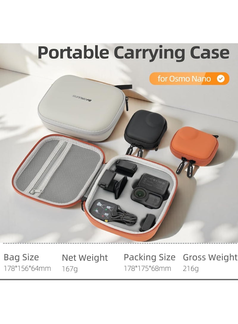 PU Storage Carrying Case for DJI OSMO Nano, Portable Camera Travel Case Dust-Proof Protective Storage Compatible with DJI OSMO Nano Action Camera Accessories (Orange) - Image 5