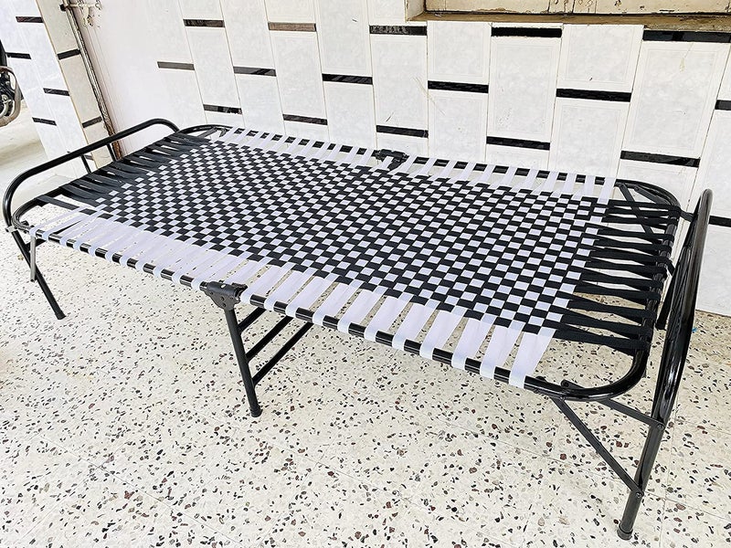 LUSTER Folding Bed Single for Sleeping Portable Single Folding Bed Space Saving Heavy Duty Foldable Bed FrameKhat Cot for Sleeping Bed Sturdy Metal Bed Frame Space Saving Desig 3X6 Feet Black - Image 2