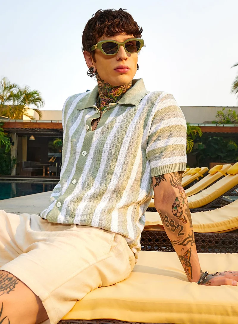 كامبوس سوترا قميص بولو رجالي محبوك باللون الرمادي السحابي