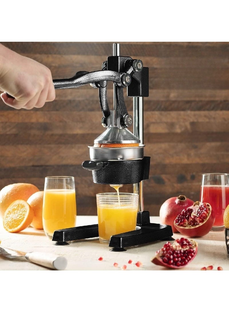 AVELORNOV Heavy-Duty Manual Cast Iron Citrus Juicer & Juice Press — Extra-Large Commercial-Grade Countertop Squeezer with Collection Cup (Black) - Image 3