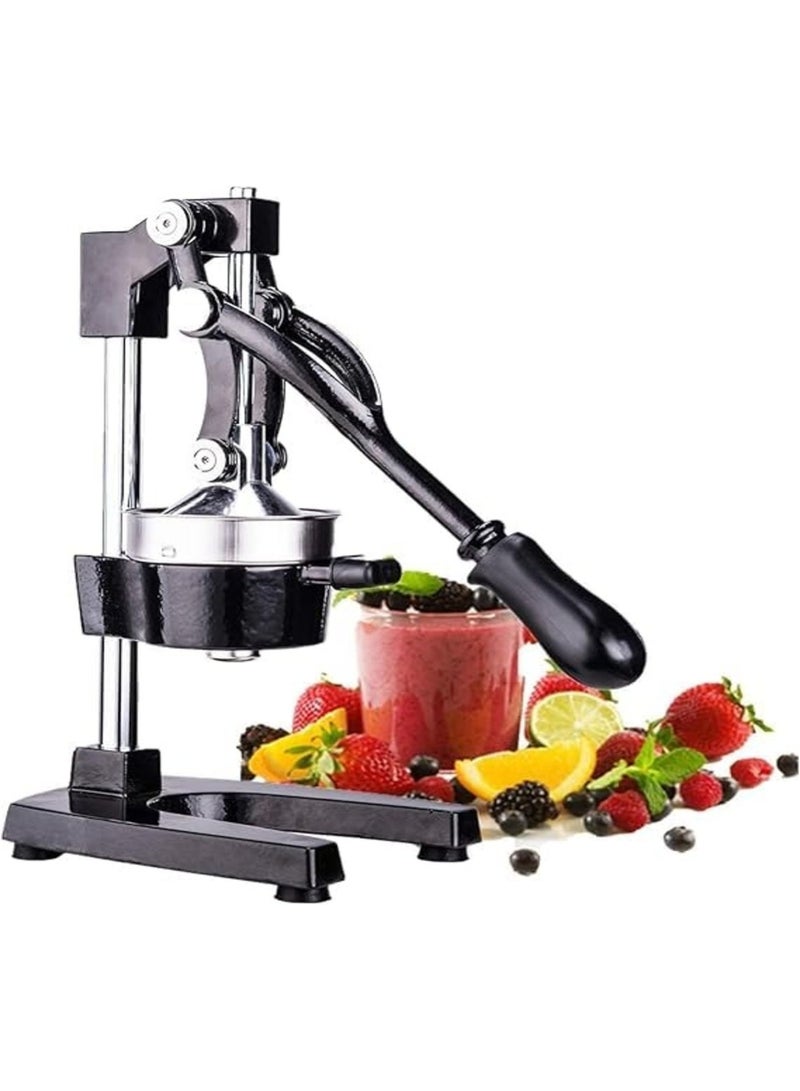 AVELORNOV Heavy-Duty Manual Cast Iron Citrus Juicer & Juice Press — Extra-Large Commercial-Grade Countertop Squeezer with Collection Cup (Black) - Image 1