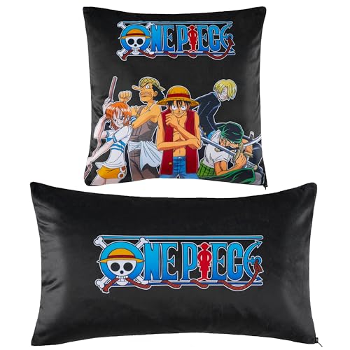One Piece Cushion Covers - Set of 2 Home Decor 50 x 30cm and 35 x 35cm Teenagers Kids Cushions - Anime Gifts for Kids - Image 1