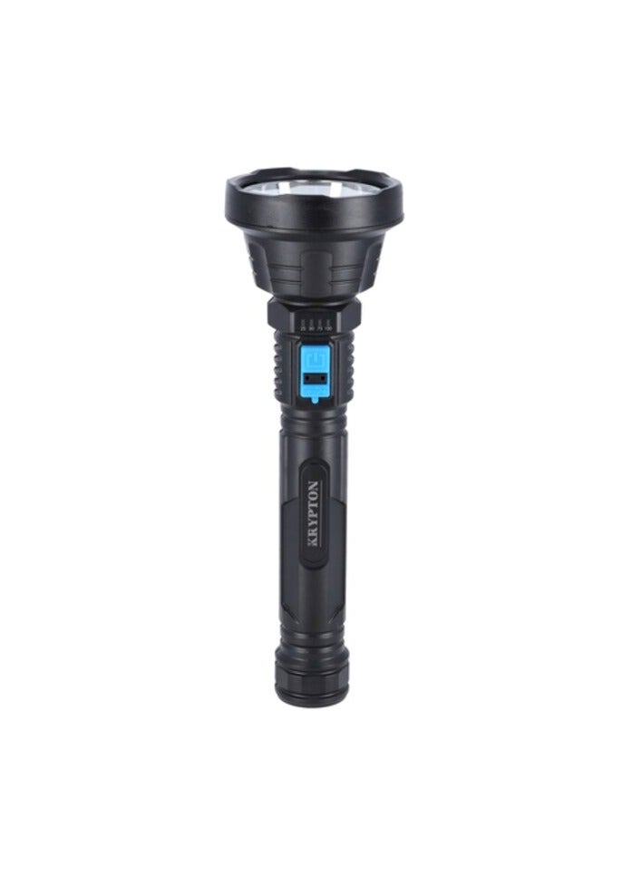 KRYPTON Krypton Rechargeable LED Flashlight, Cree LED, KNFL5164, ABS Body, 6800mAh Lithium-Ion Battery, Aluminium Alloy Light Reflector Cup, 5000m Distance Range - Image 1