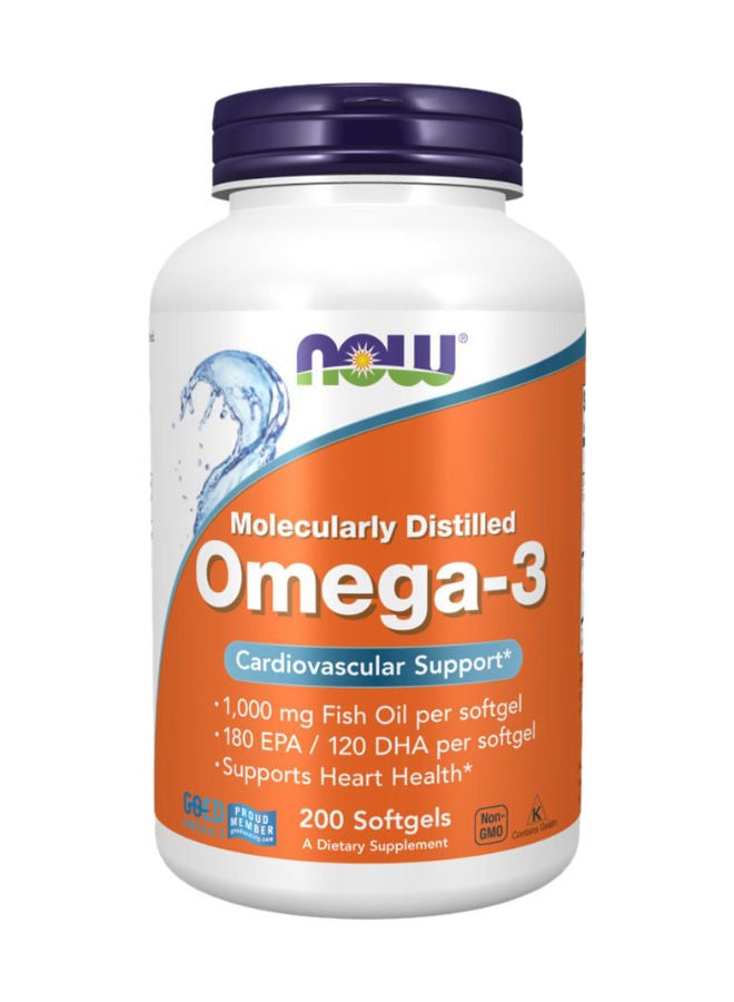 now أوميغا-3 1000 ملغ كبسولات لينة مكررة جزيئيًا 200 حبة