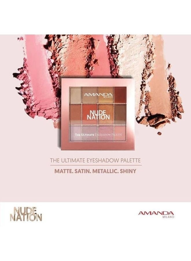 Amanda Milano Nude Nation The Ultimate Eyeshadow Palette - 12 Shades - Image 2