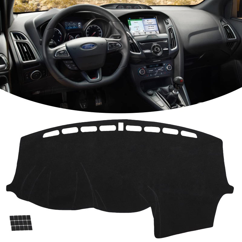 KEYOOG Dashboard Cover Dash Mat Fit for 20182012 Ford Focus Not Fit ST or RS ModelsCar Dash Board Mat AntiGlare CarpetNonSlip Pad Sunshield Protector Black