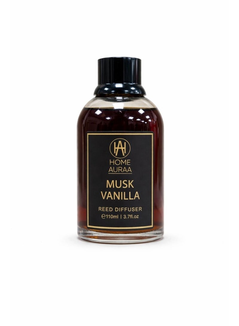 Home auraa Musk Vanilla Reed Diffuser 110 ml – Long-Lasting Home Fragrance with Fresh Citrus & Warm Amber Notes for Living Room & Bedroom - Image 3