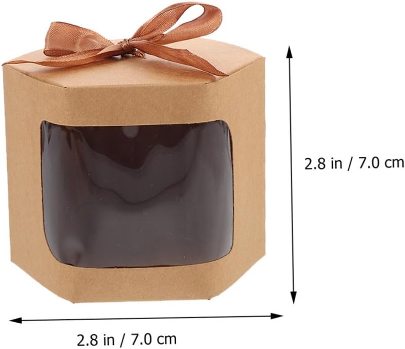 SOPOTUTU 10pcs Kraft Paper Bowknot Boxes 7x7x7cm Small Candy Storage Packaging for Wedding Favors and Dessert Treats - Image 2