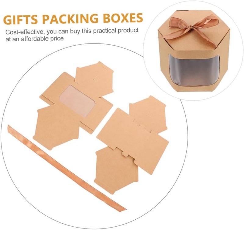 SOPOTUTU 10pcs Kraft Paper Bowknot Boxes 7x7x7cm Small Candy Storage Packaging for Wedding Favors and Dessert Treats - Image 3