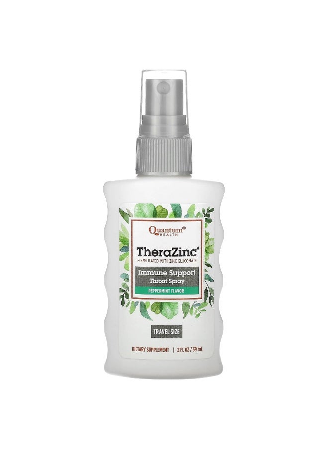Quantum Health Quantum Health, TheraZinc, Immune Support Throat Spray, Peppermint, 7.4 mg, 2 fl oz (59 ml)  - Image 1