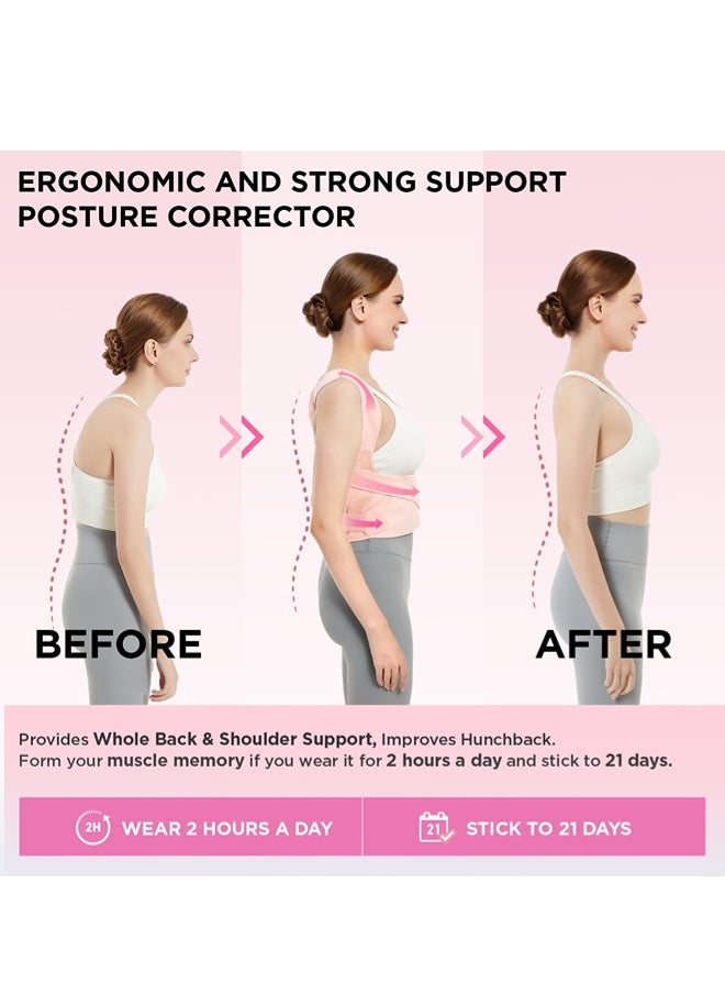 MLADEN Back Brace Posture Corrector for Women and Men,Shoulder Straightener,Adjustable Full Back Support,Upper and Lower Back Pain Relief  - Image 2
