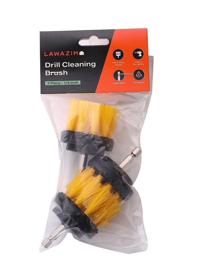LAWAZIM Drill Cleaning Brush - 3 Piece 1/4 inch - Drill Brush Attachments Set with Hard Nylon Bristles & Quick-Change 1/4 inch Hex Shank - for Grout, Tile, Sinks, Bathtubs, Kitchens, and Car Cleaning - Image 5