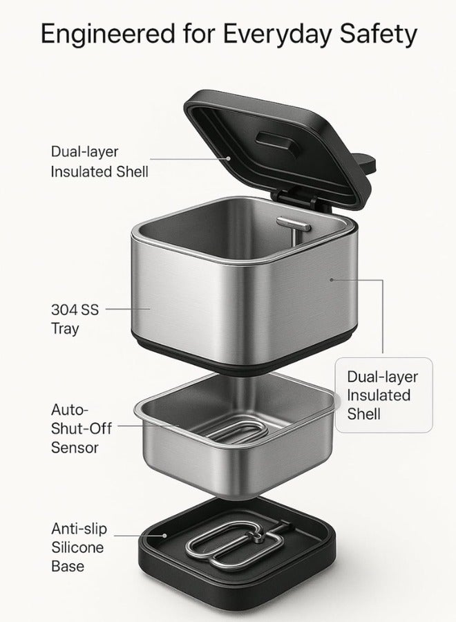 Chase Up 2.5L Visible Lid Deep Fryer for Home Use 1000W Fast Heating Oil Fryer with Adjustable Temperature, Anti-Splatter Design, Stainless Steel Electric Deep Fryer for Chicken, Fries, Snacks, Family Kitchen - Image 2