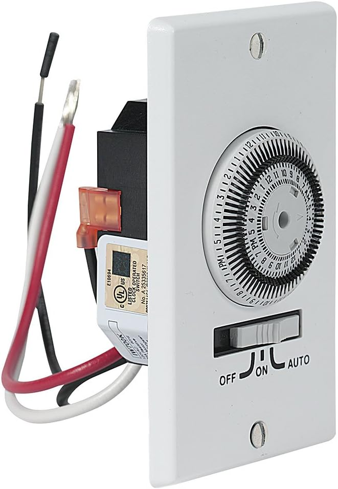 Intermatic IW700K Heavy-Duty Mechanical in-Wall Timer - 20 A Rating, 72 Trippers for 36 ON/Off Events - 3-Way Switch, Easy Installation, 3-Position Override - Image 1