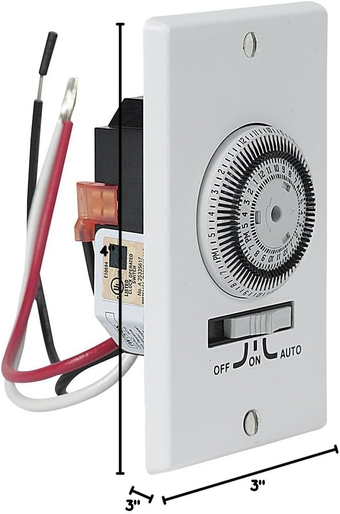 Intermatic IW700K Heavy-Duty Mechanical in-Wall Timer - 20 A Rating, 72 Trippers for 36 ON/Off Events - 3-Way Switch, Easy Installation, 3-Position Override - Image 2
