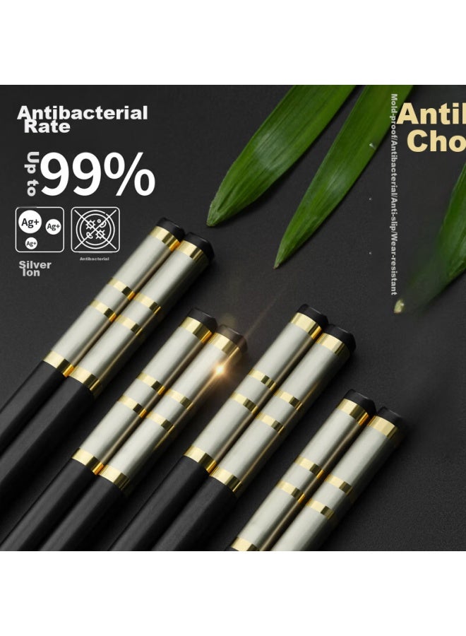 Millennium Love Wood Qiannian Lianmu High-quality Alloy Chopsticks, Antibacterial, Non-slip, Mold-resistant, Premium Household And Hotel Tableware, Heat-resistant, 10 Pairs, Hjk0145  - Image 3