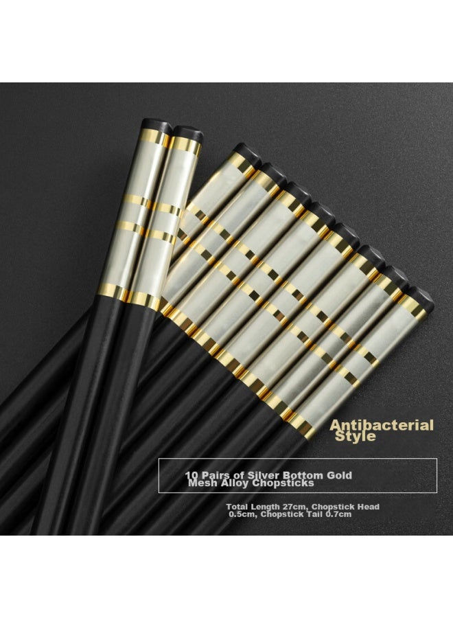 Millennium Love Wood Qiannian Lianmu High-quality Alloy Chopsticks, Antibacterial, Non-slip, Mold-resistant, Premium Household And Hotel Tableware, Heat-resistant, 10 Pairs, Hjk0145  - Image 1