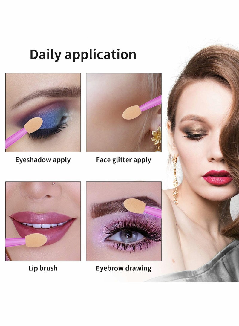 KASTWAVE Disposable Eyeshadow Brushes, 100 Pcs Disposable Dual Sides Eye Shadow Sponge Applicators with Container - Image 5